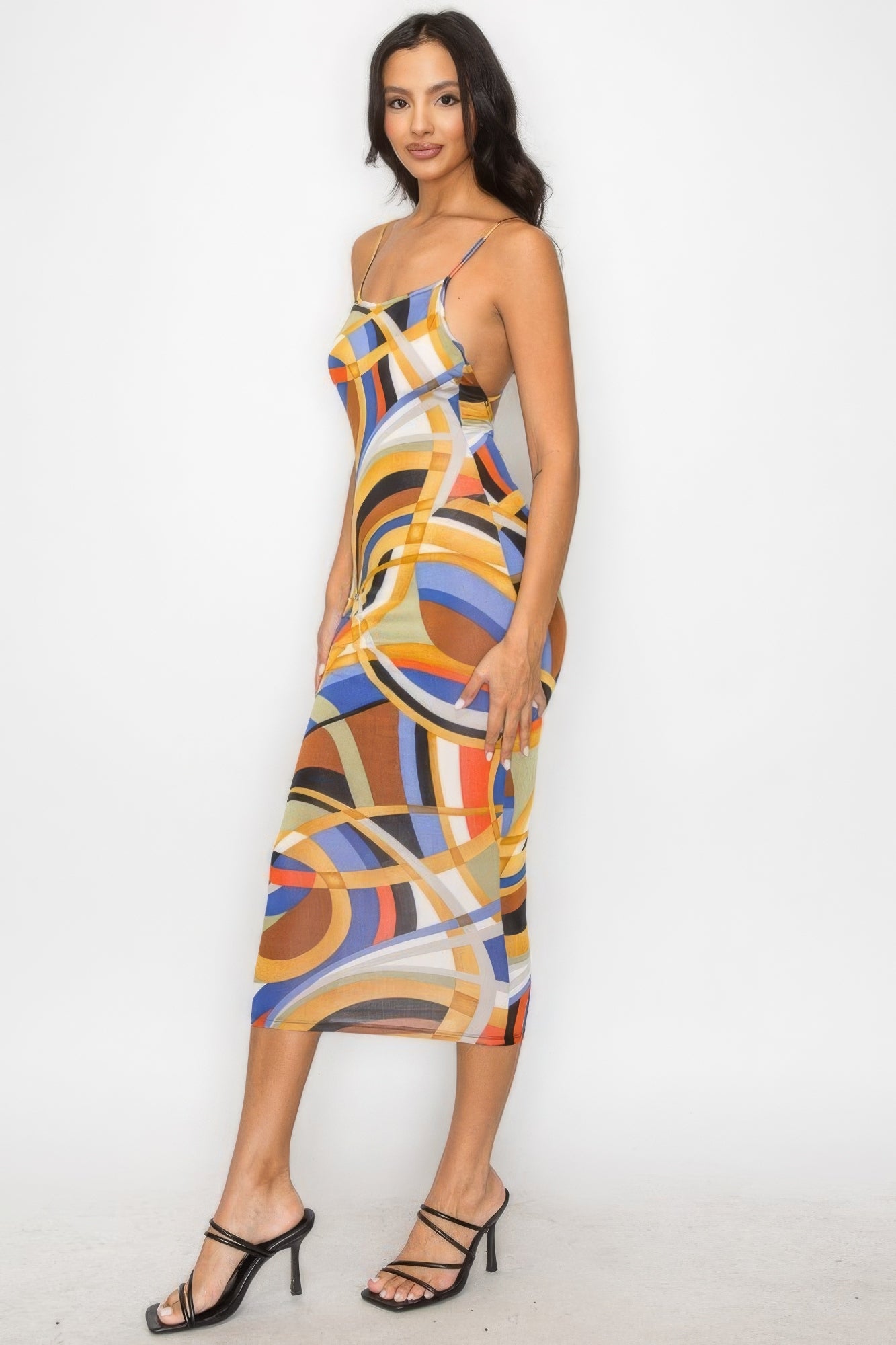 ColorGlide Midi Dress