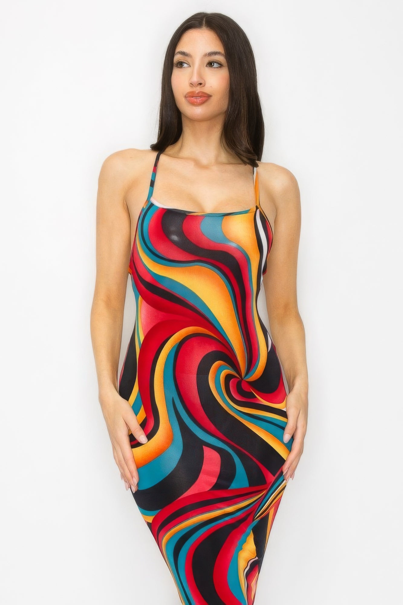 ColorGlide Midi Dress